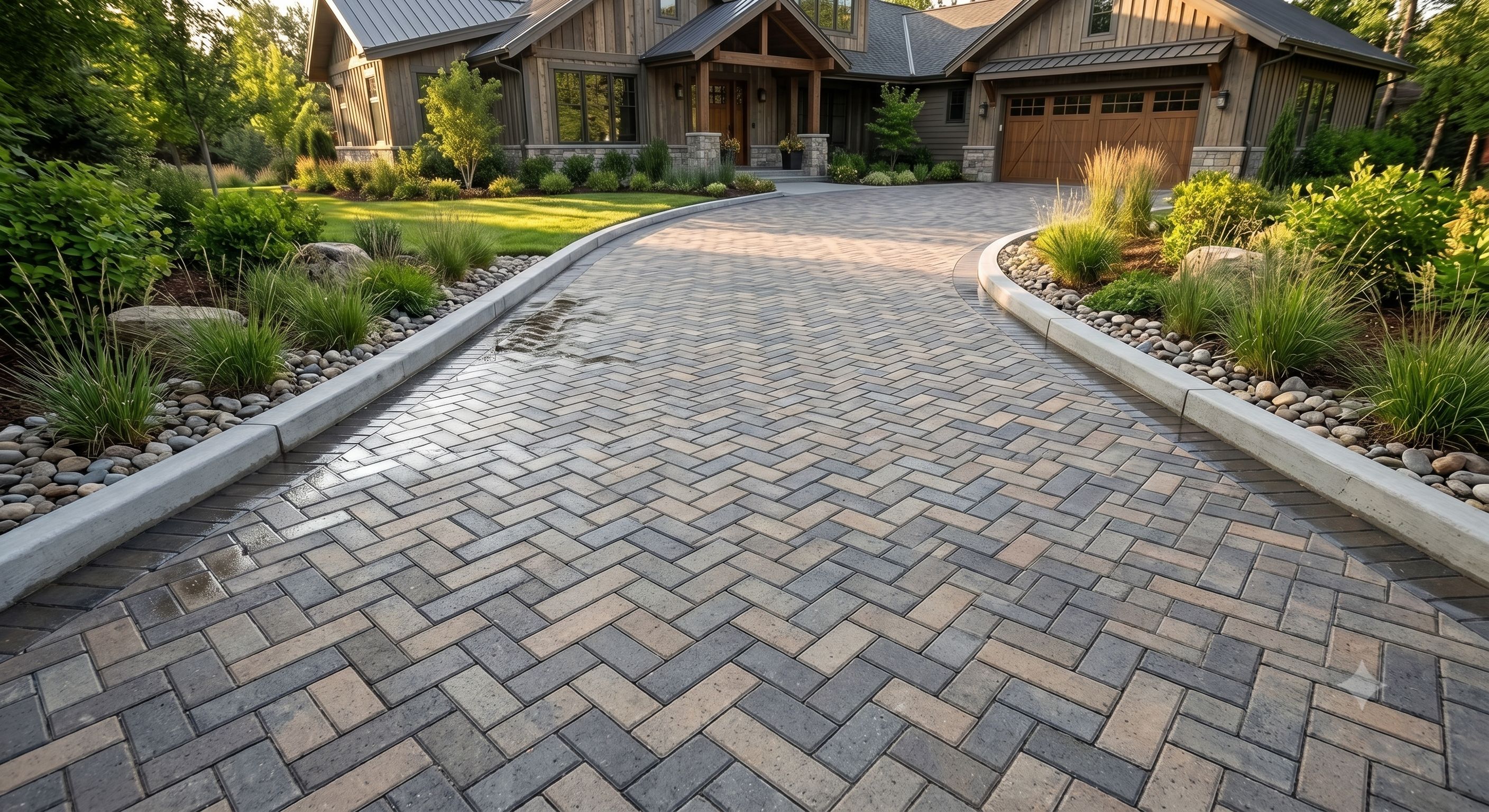 Paver driveway installation built for New England weather and winter maintenance in Rhode Island